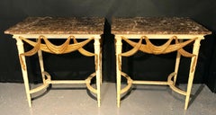 Dorothy Draper, Hollywood Regency, Console Tables, Painted Wood, Gilt, USA 1930s