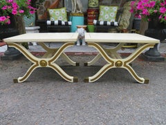 Pareja Dorothy Draper Henredon Heritage Taburete Mesa Base X Hollywood Regency