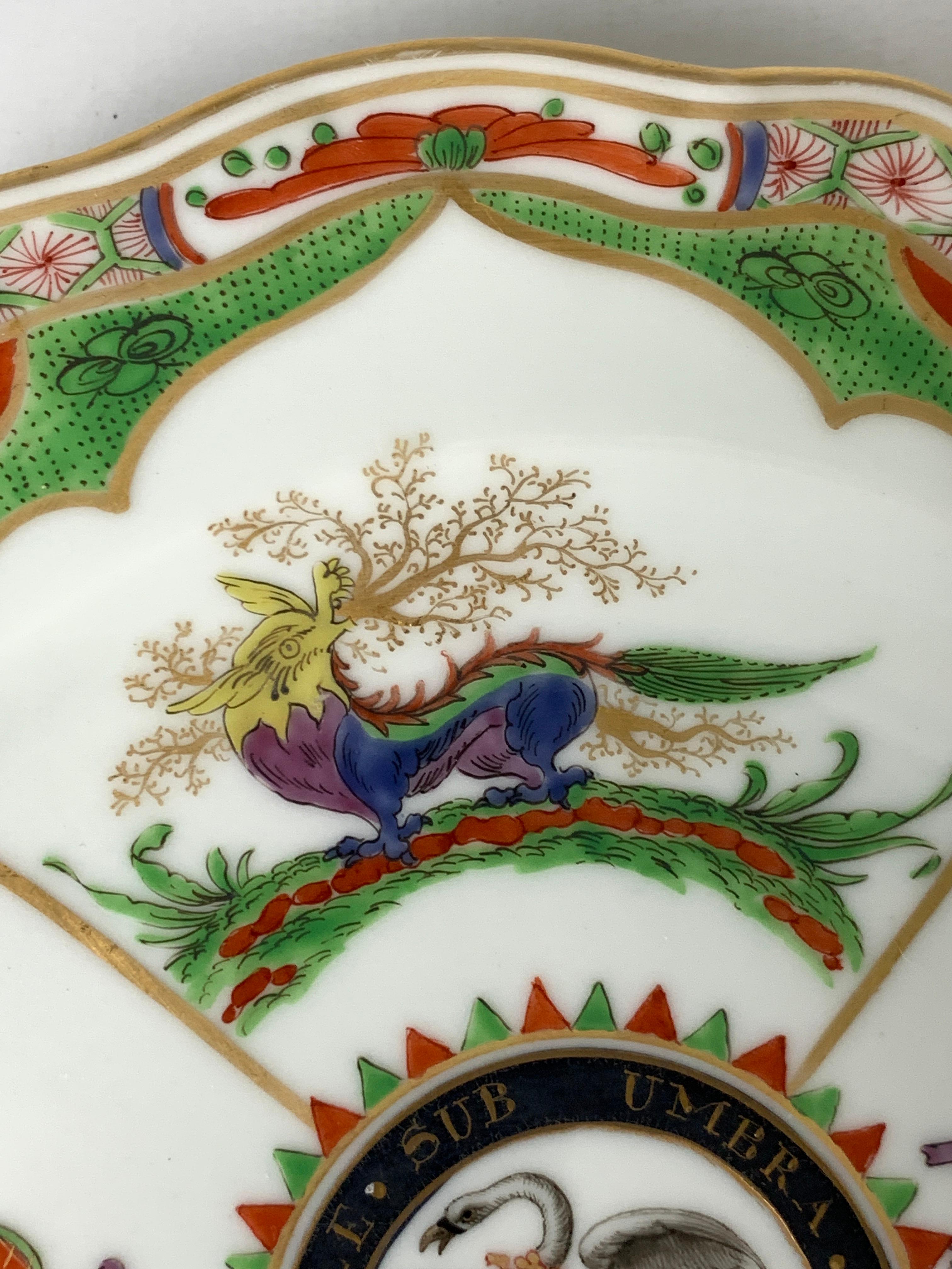 English Pair Dragons in Compartments Plates with Scottish Armorial of the Clan Irvine