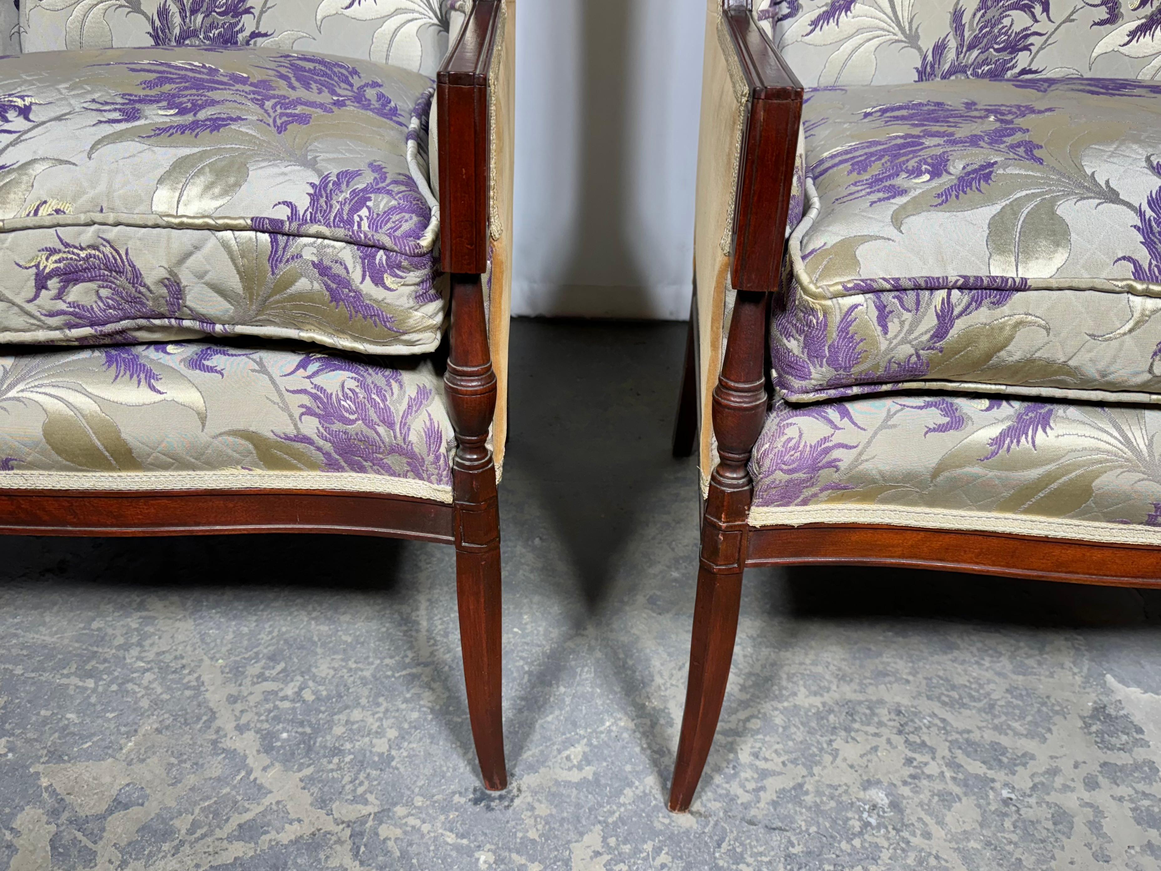 Pair Dramatic Oversized Regency Lounge Chairs attributed to Grosfeld House For Sale 5