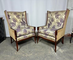 Pair Dramatic Oversized Regency Lounge Chairs attributed to Grosfeld House