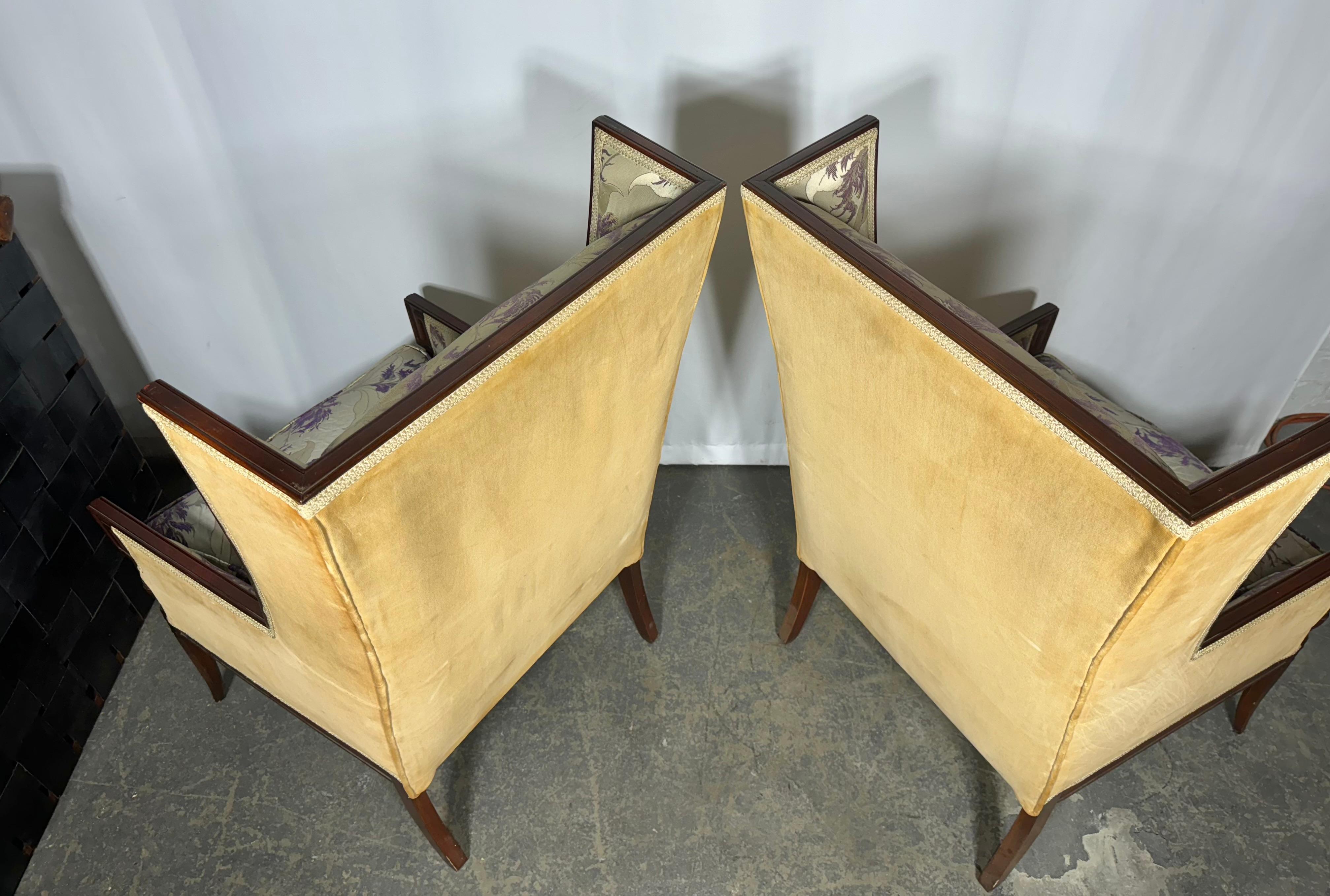 American Pair Dramatic Oversized Regency Lounge Chairs attributed to Grosfeld House For Sale