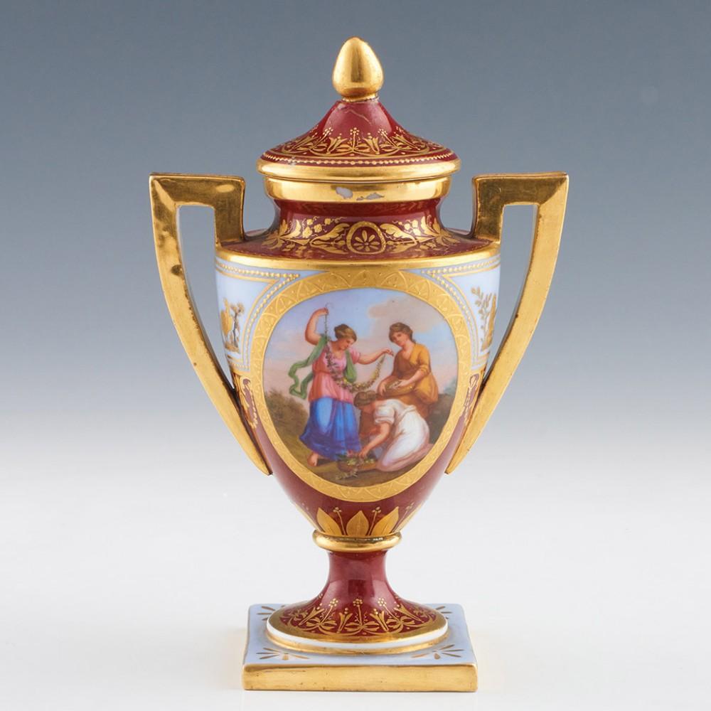 Pair Dresden Vienna Style Porcelain Vases c1890 8