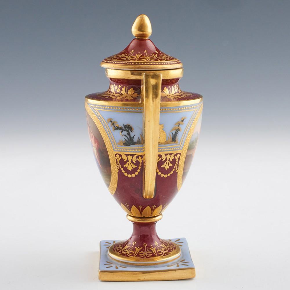 Pair Dresden Vienna Style Porcelain Vases c1890 In Good Condition In Tunbridge Wells, GB