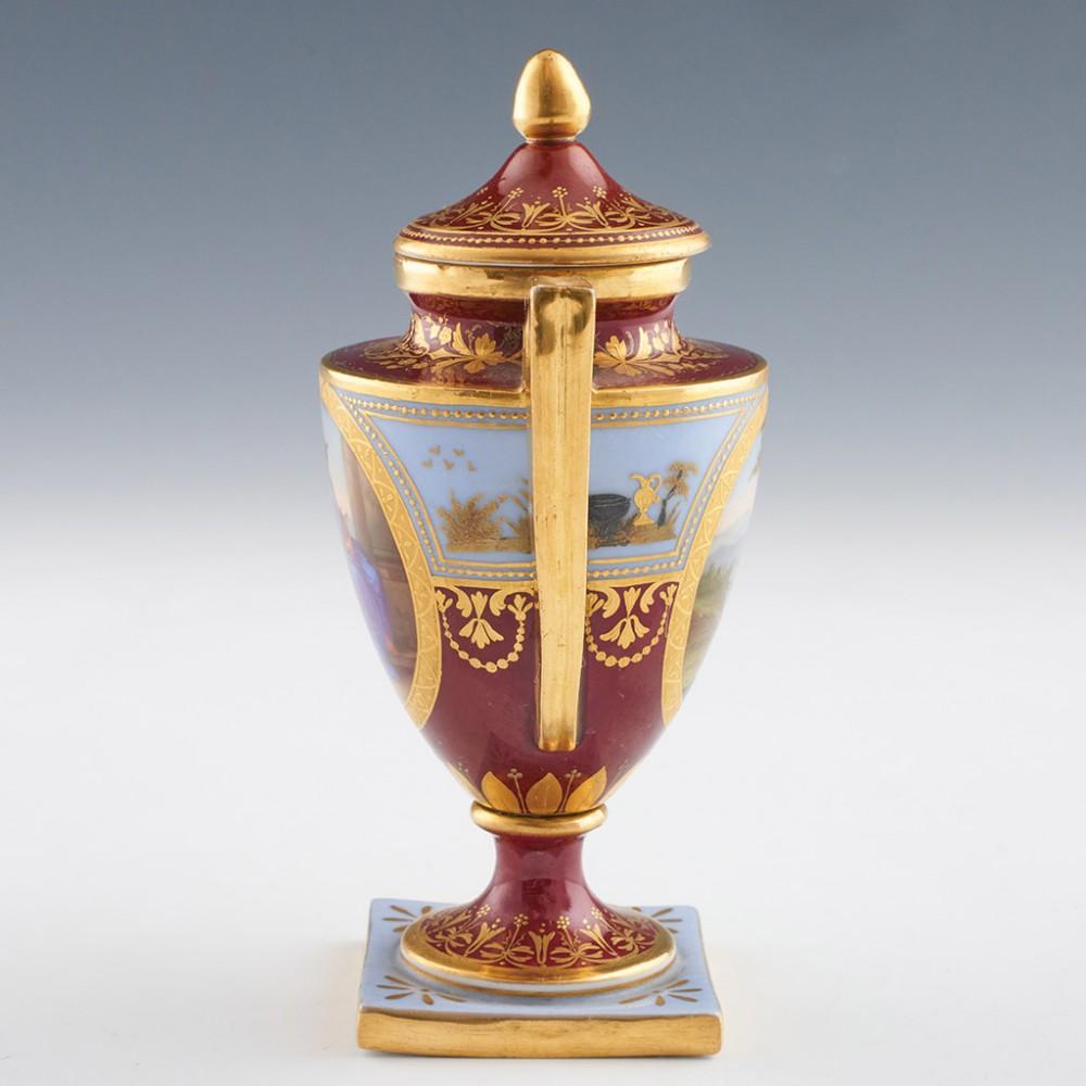 Late 19th Century Pair Dresden Vienna Style Porcelain Vases c1890