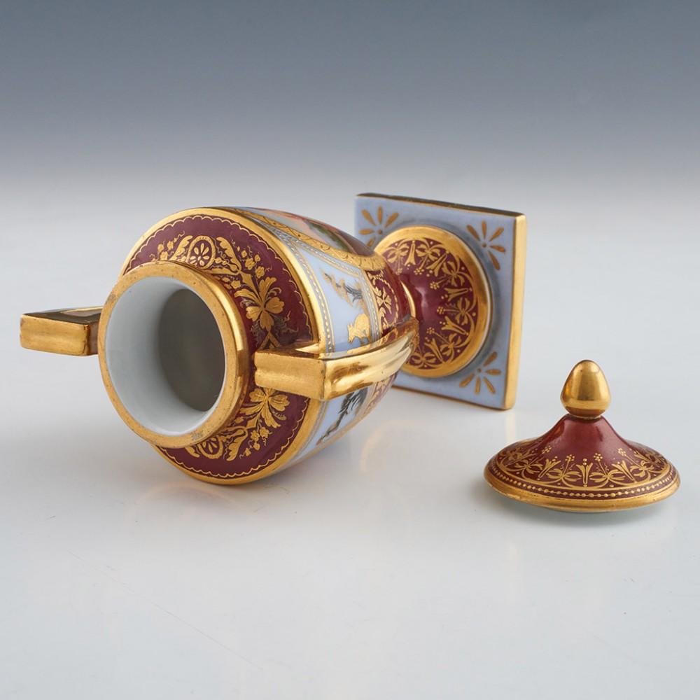 Pair Dresden Vienna Style Porcelain Vases c1890 1