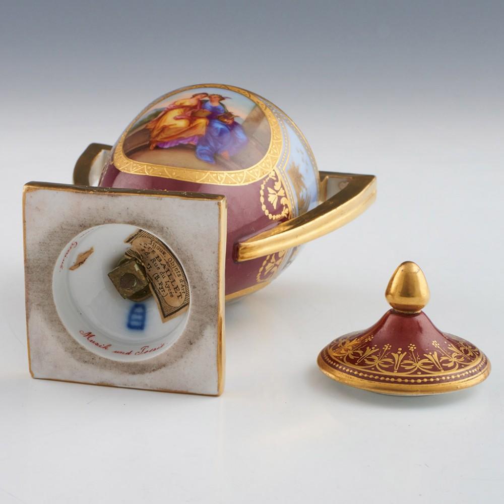 Pair Dresden Vienna Style Porcelain Vases c1890 2