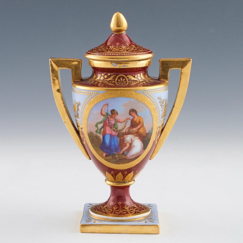 Pair Dresden Vienna Style Porcelain Vases c1890 4