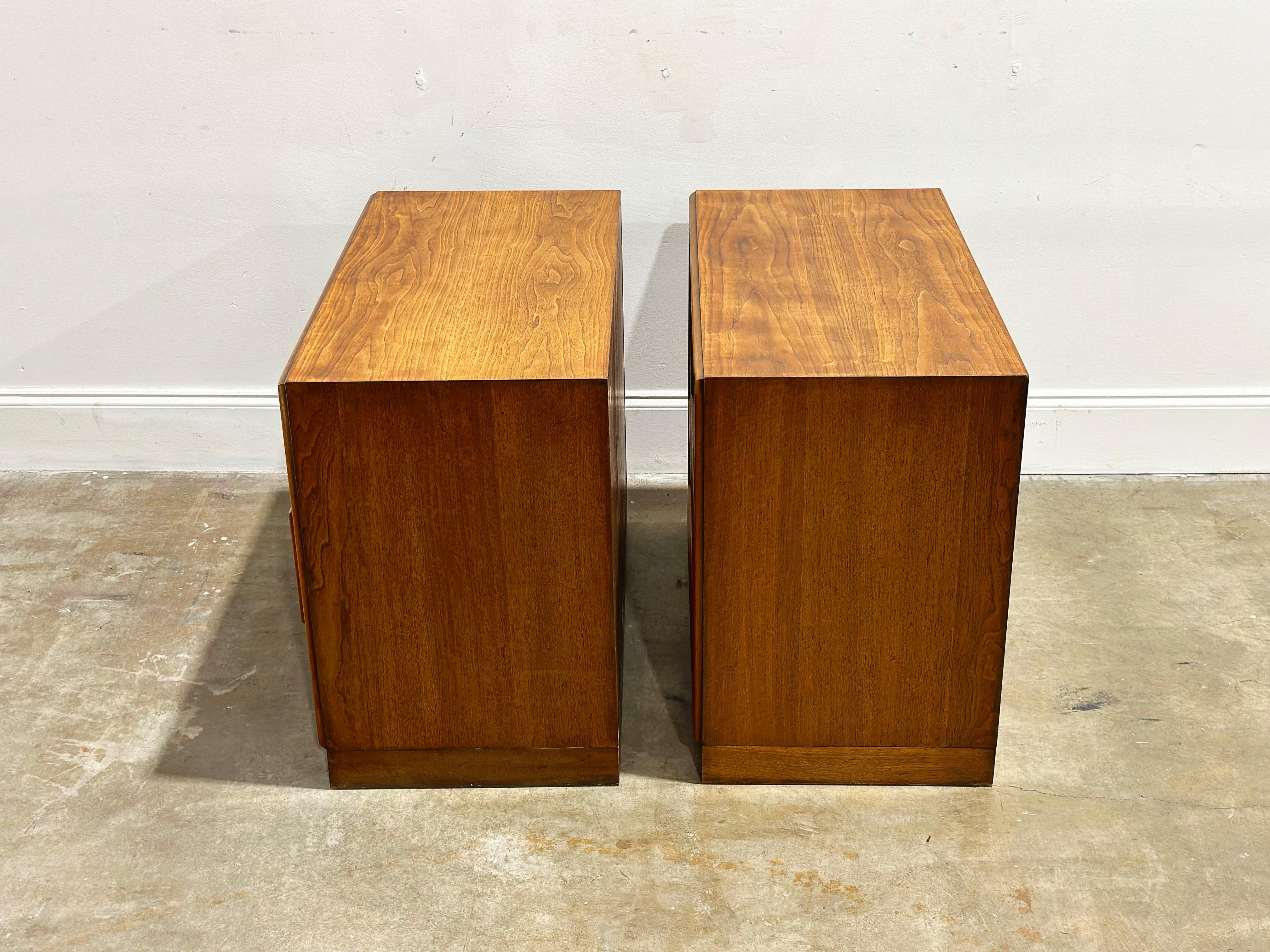 Pair Dresser Chests by TH Robsjohn Gibbings for Widdicomb - Walnut Nightstands 2