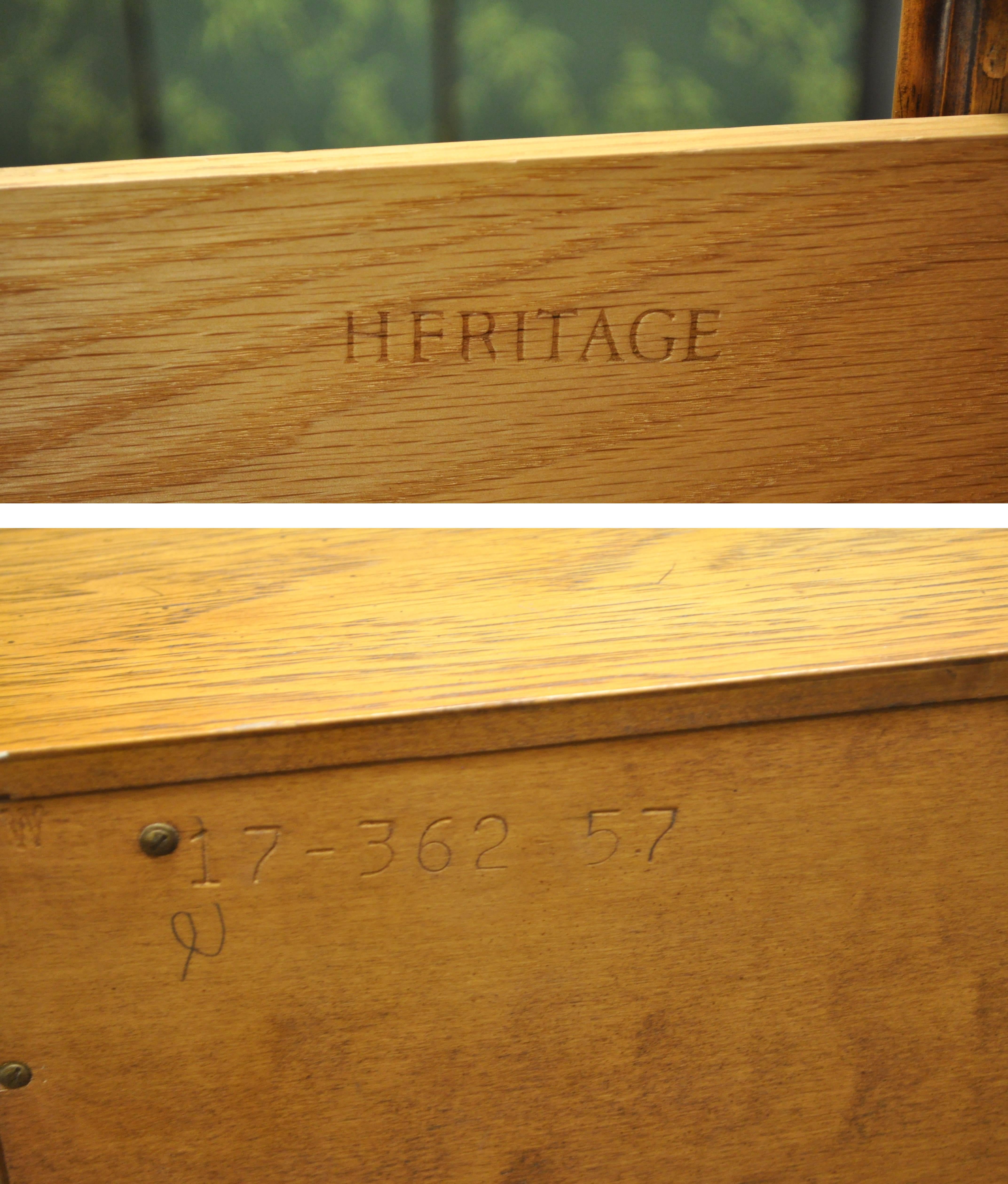 Brass Drexel Heritage Hollywood Regency Bachelor Chests Bedside Commode Dresser, Pair