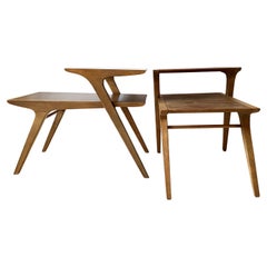 Pair, Drexel Profile Mid-Century Modern Step End Tables by John Van Koert