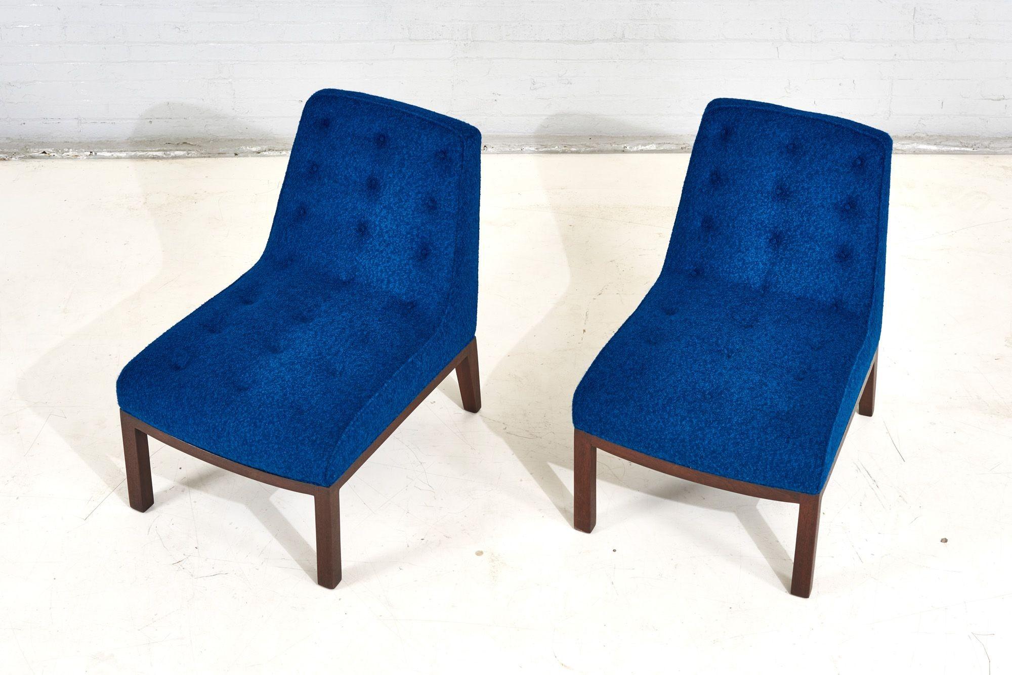 American Pair Dunbar Lounge Slipper Chairs by Edward Wormley, 1960 For Sale
