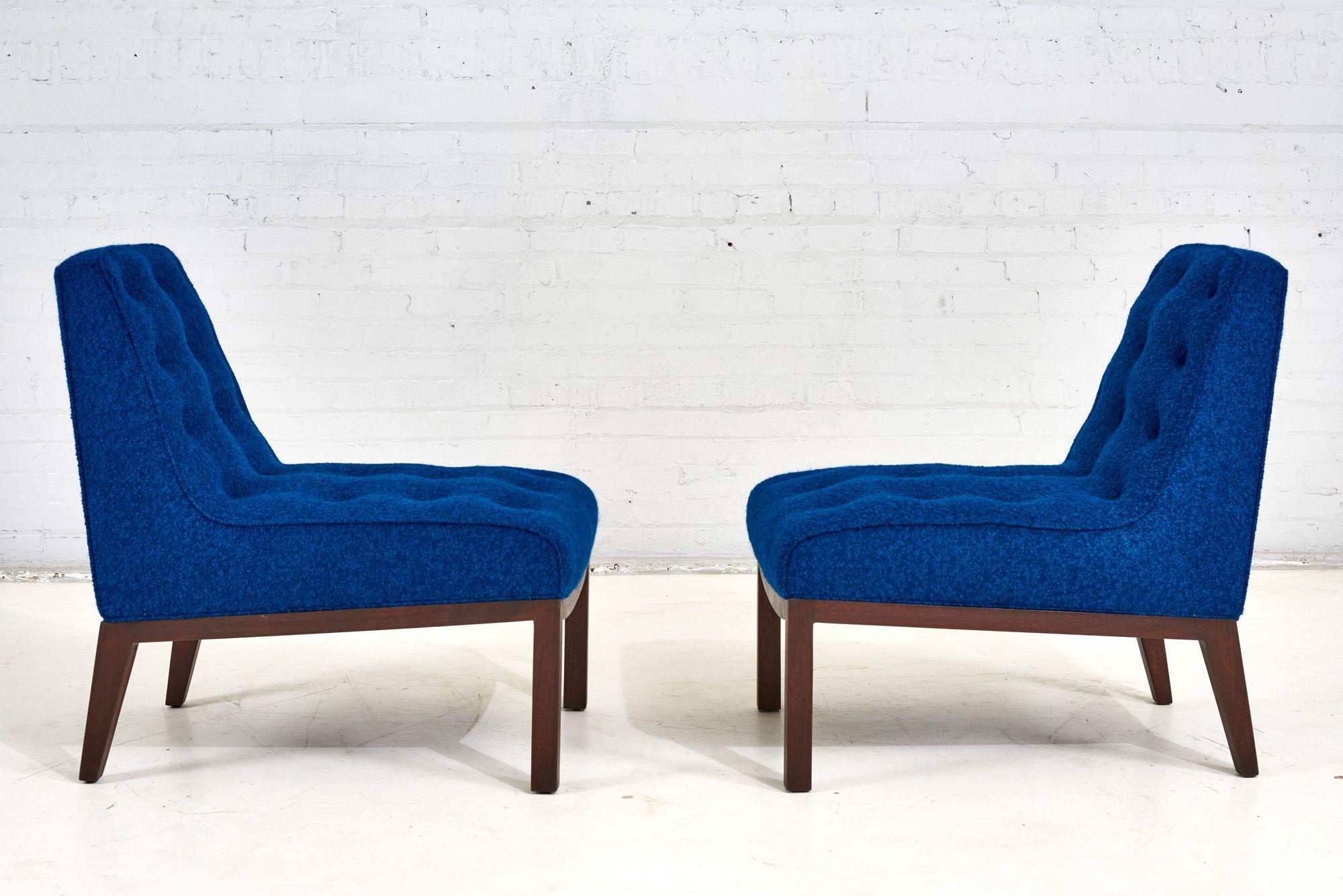 Mid-20th Century Pair Dunbar Lounge Slipper Chairs by Edward Wormley, 1960 For Sale