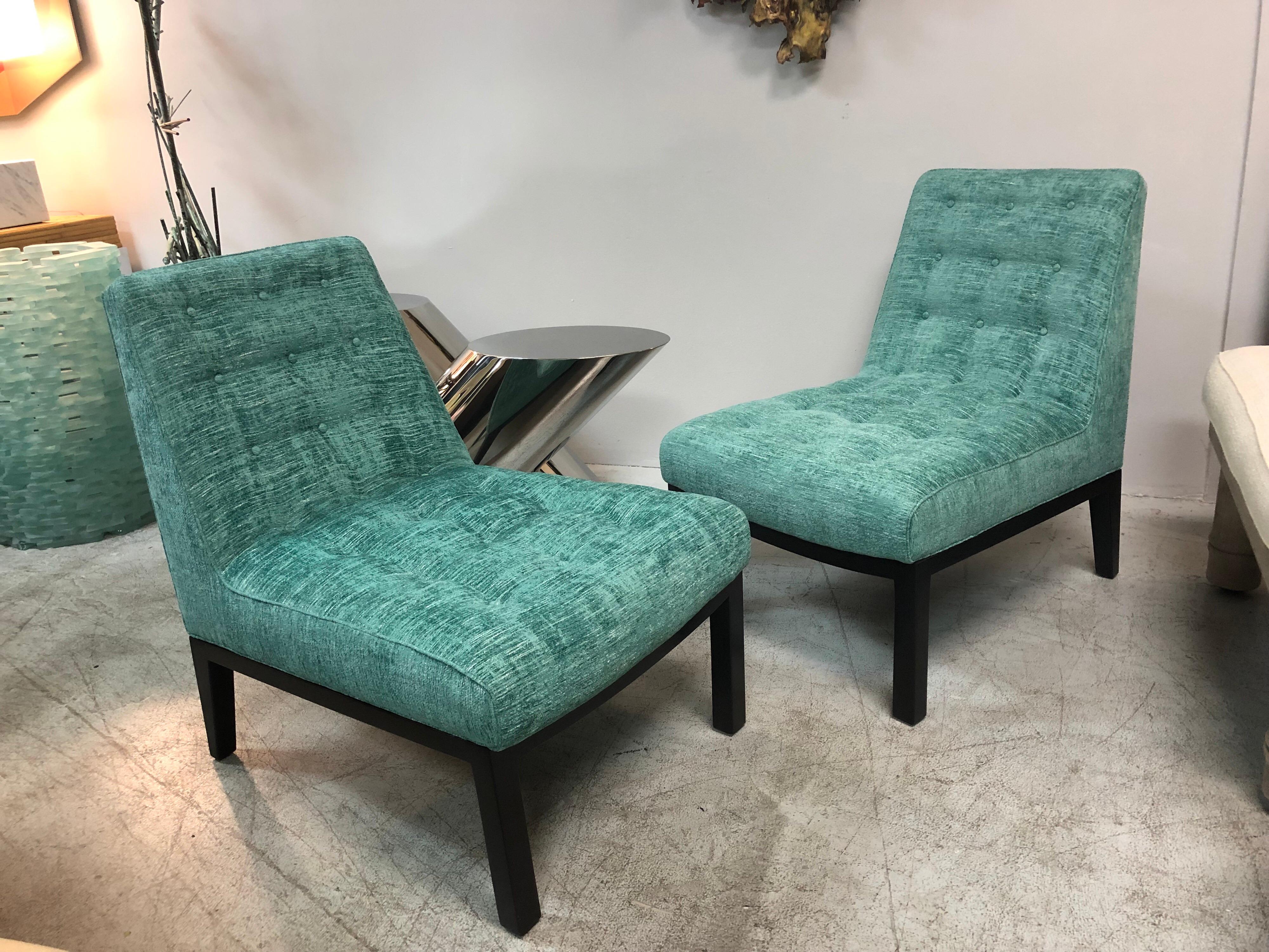 American Pair of Dunbar Mid Century Lounge Chairs by Edward Wormley