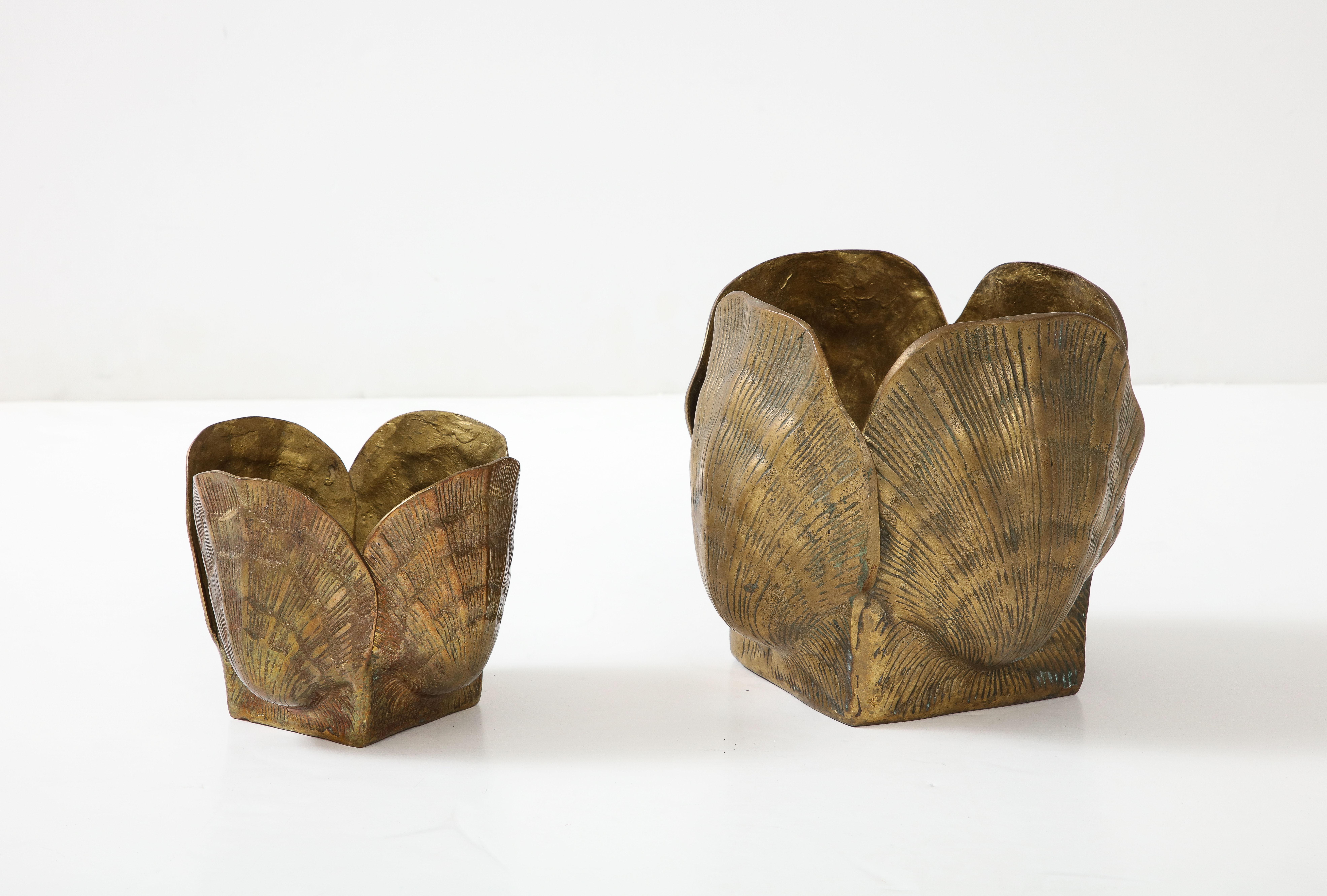 20th Century Pair Duquette Style Shell Planters For Sale