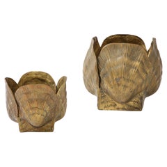Pair Duquette Style Shell Planters