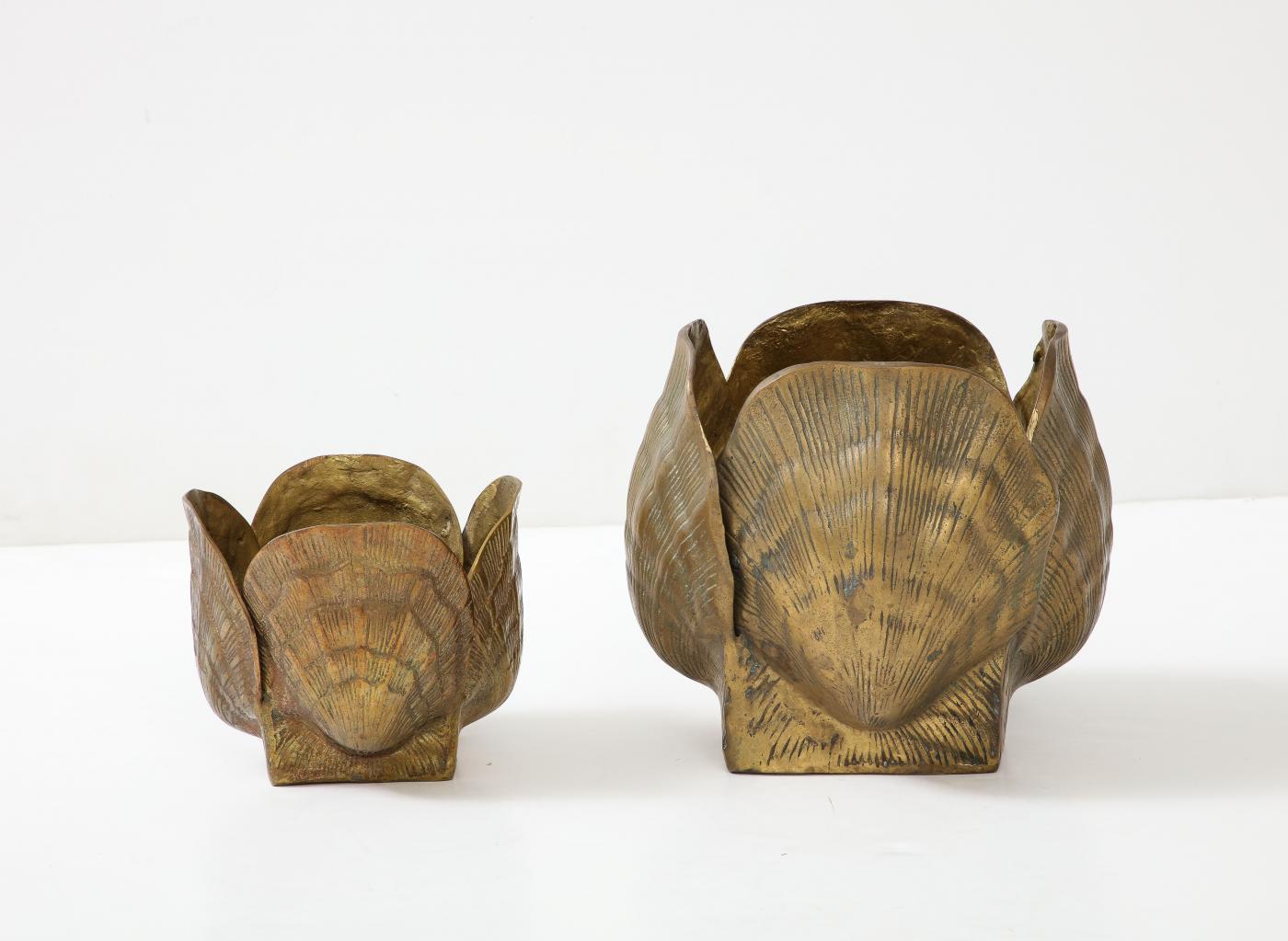American Pair Duquette Style Shell Planters For Sale