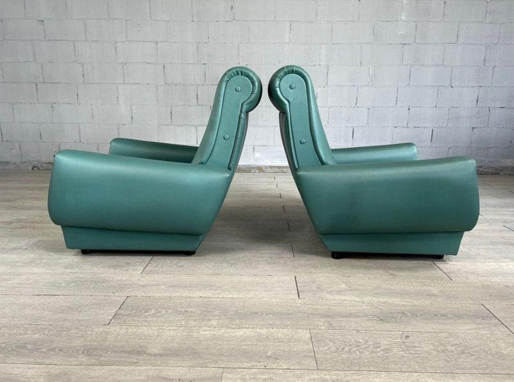 Pareja de sillones holandeses, años 70 Moderno de mediados de siglo en venta