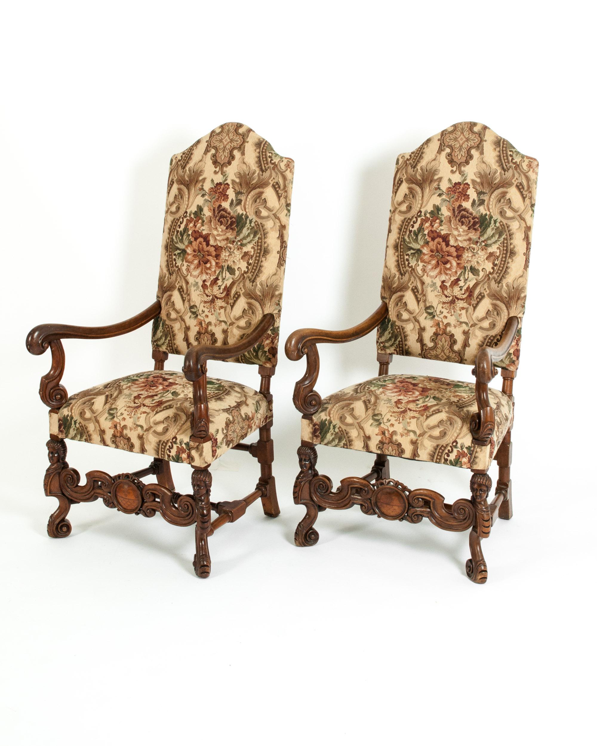 handcarved armchairs