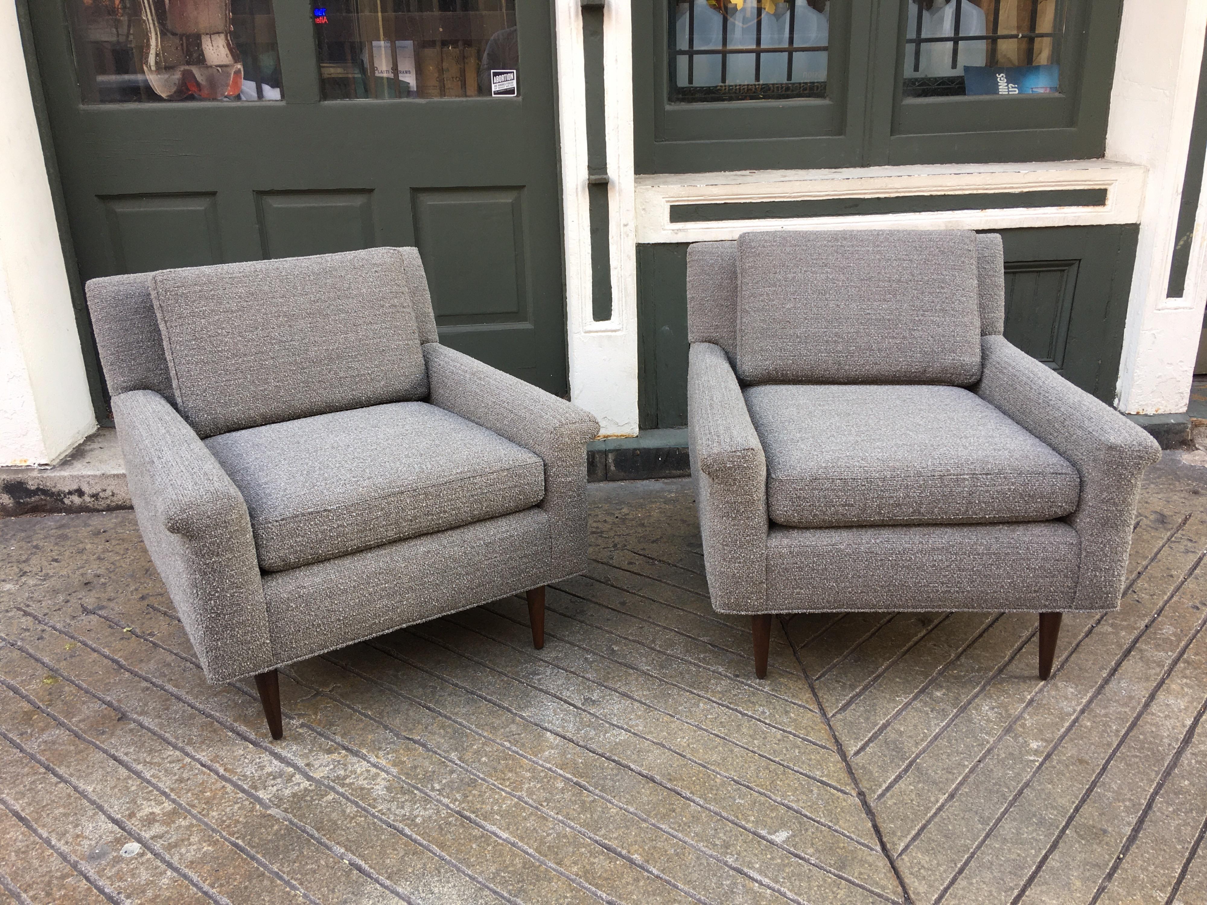 Swedish Pair of DUX Lounge Chairs, Newly Upholstered