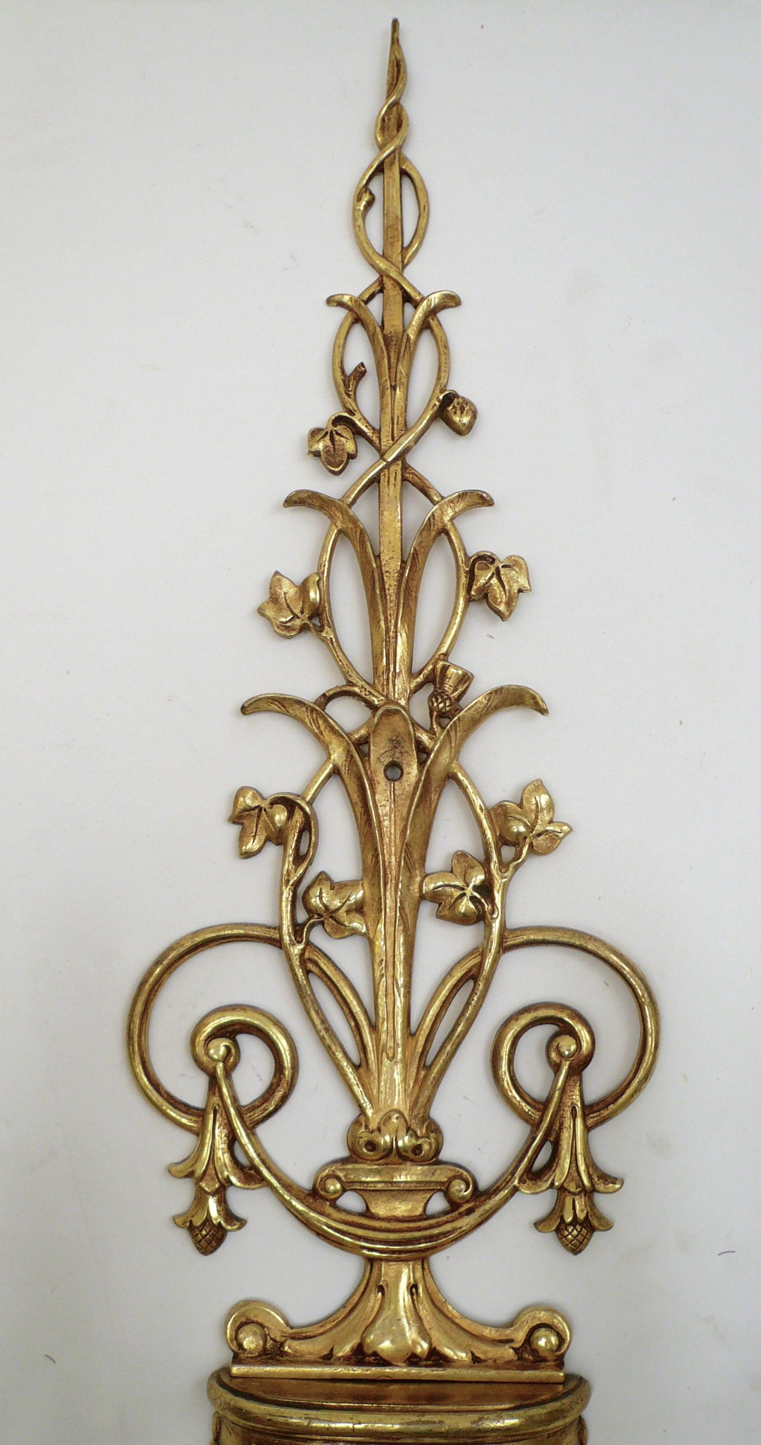 Neoclassical Pair E. F. Caldwell Classical Style Two Light Sconces