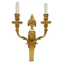 Pair E F Caldwell Louis XVI Style Gilt Bronze Sconces