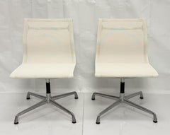 Pair Eames Aluminum Group Swivel Chairs for Herman Miller, Vitra Italy