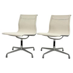 Pair Eames Aluminum Group Swivel Chairs for Herman Miller, Vitra Italy
