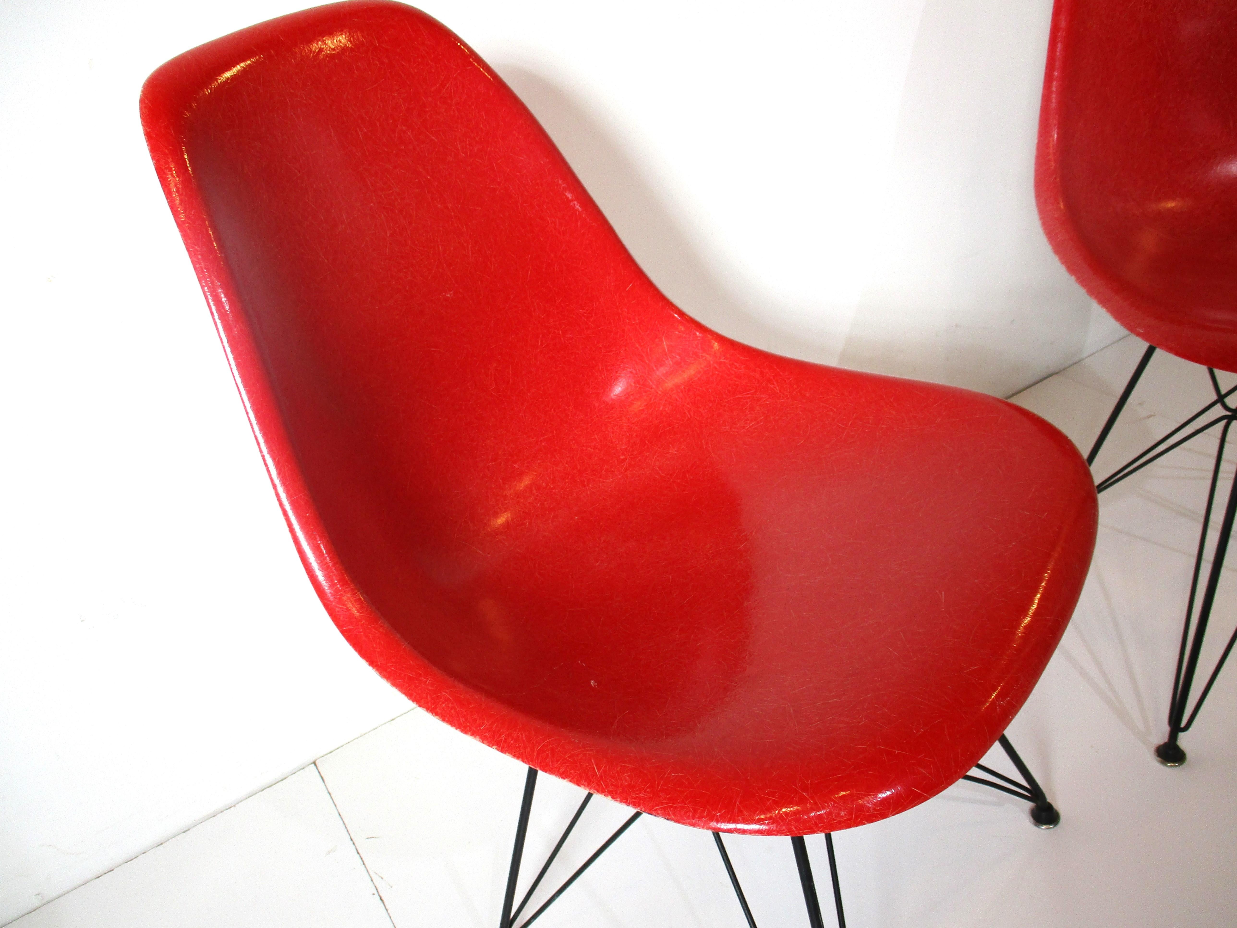 20th Century Pair Eames Eiffel Tower Side Chairs for Herman Miller
