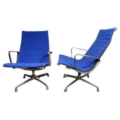 Retro Pair Eames / Herman Miller Aluminum Group EA116 Swivel Lounge Chairs