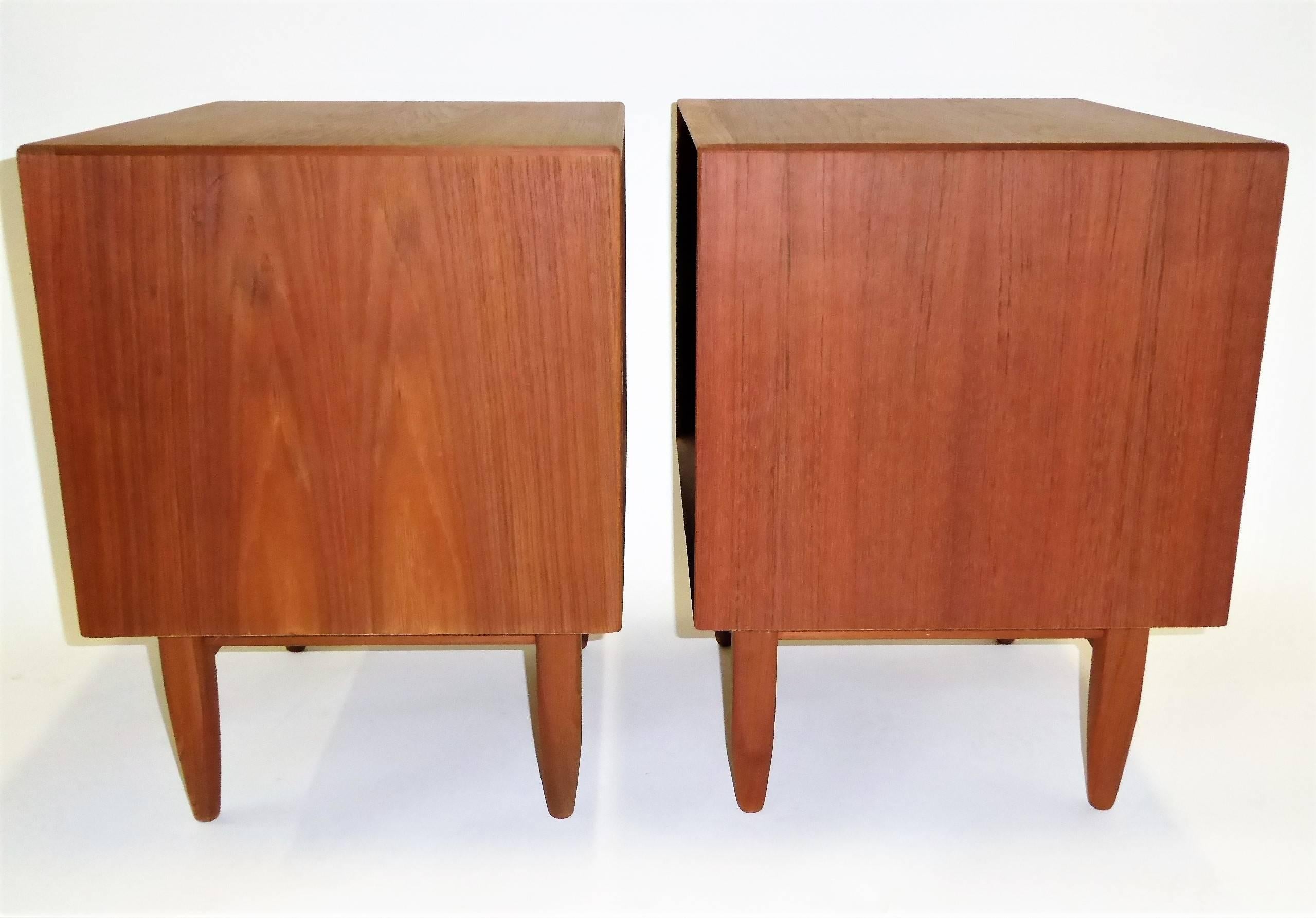 Pair of Early 1960s Danish Teak Nightstands by Arne Wahl Iversen for Falster 2