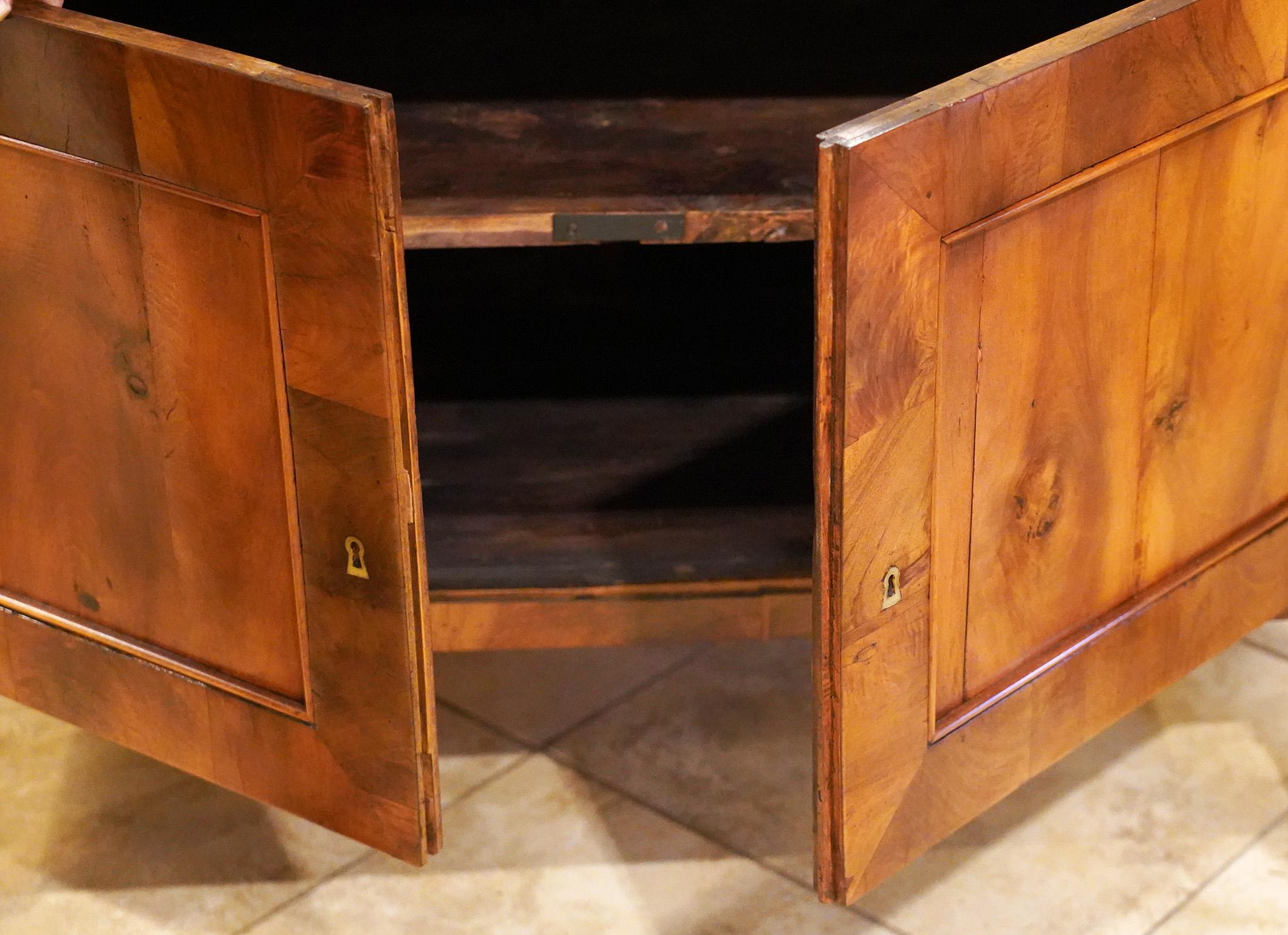 Pair of Austrian-Italian Neoclassical Walnut Cabinets or Sideboards 1