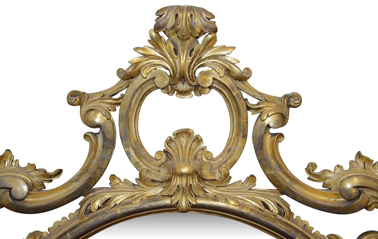 Pair frühen 19. Jahrhundert geschnitzt Giltwood Pier Glasspiegel. (Neurokoko)