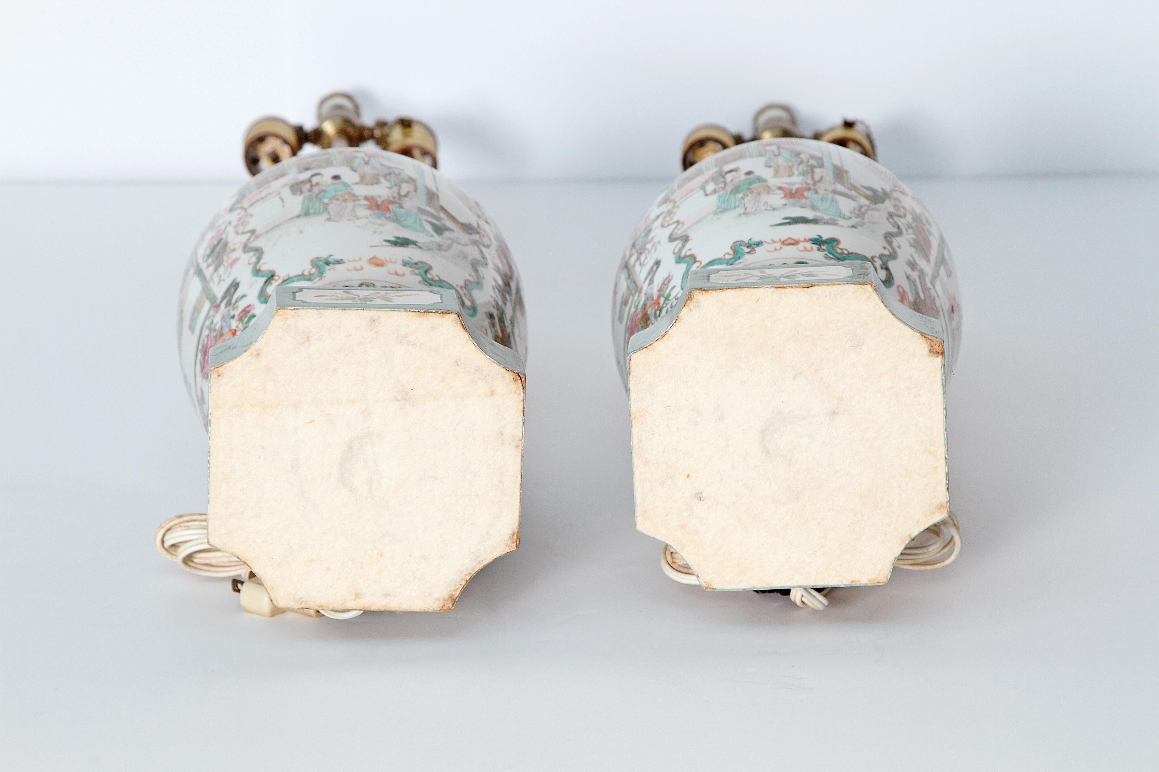 Pair of Early 19th Century Chinese Porcelain Lidded Jars as Lamps 8