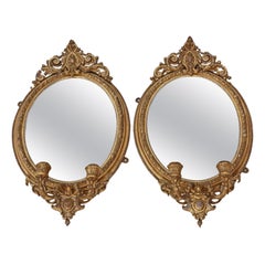 Pair of Early 19th Century Gilt Girandole Wall Mirrors