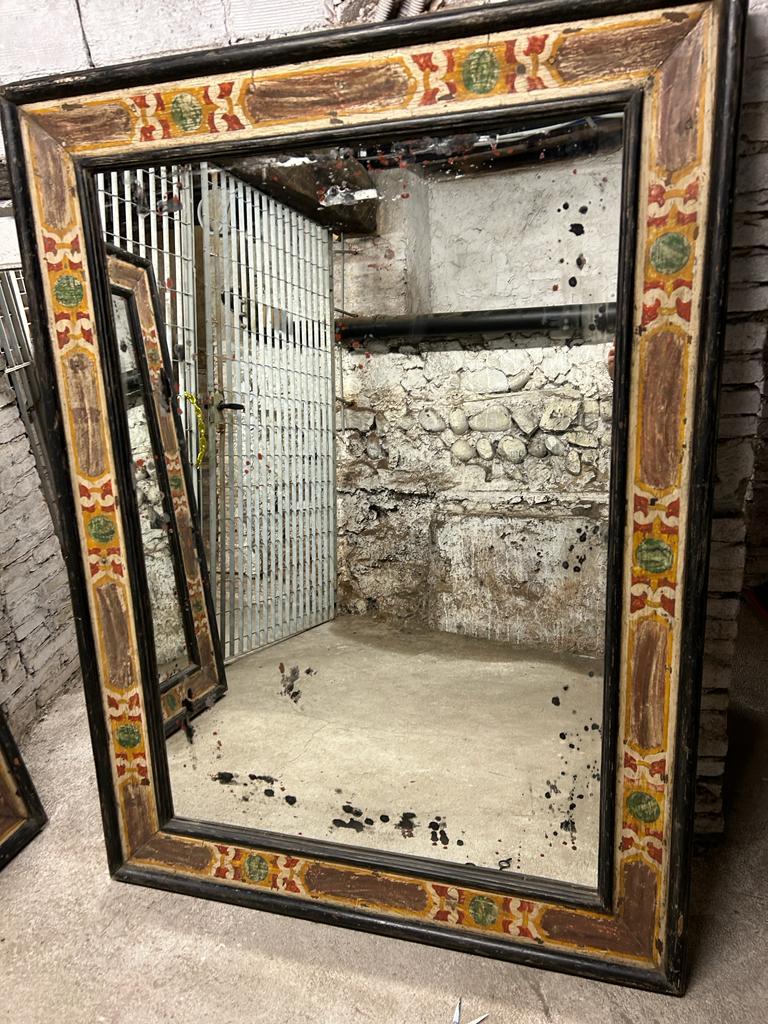 Pair Early 19th Century Italian Empire Period Carved Wood Casetta Framed Mirrors For Sale 6