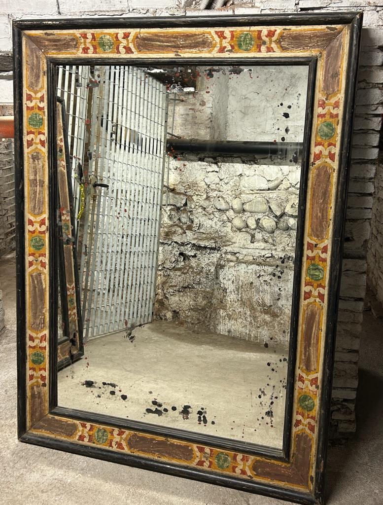 Pair Early 19th Century Italian Empire Period Carved Wood Casetta Framed Mirrors For Sale 4