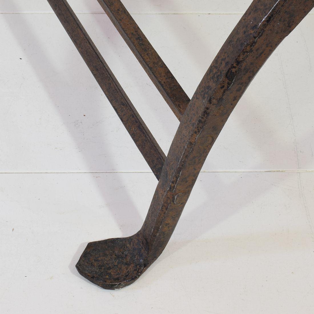 Pair of Early 19th Century Italian Neoclassical Wrought Iron Curule Stools 16
