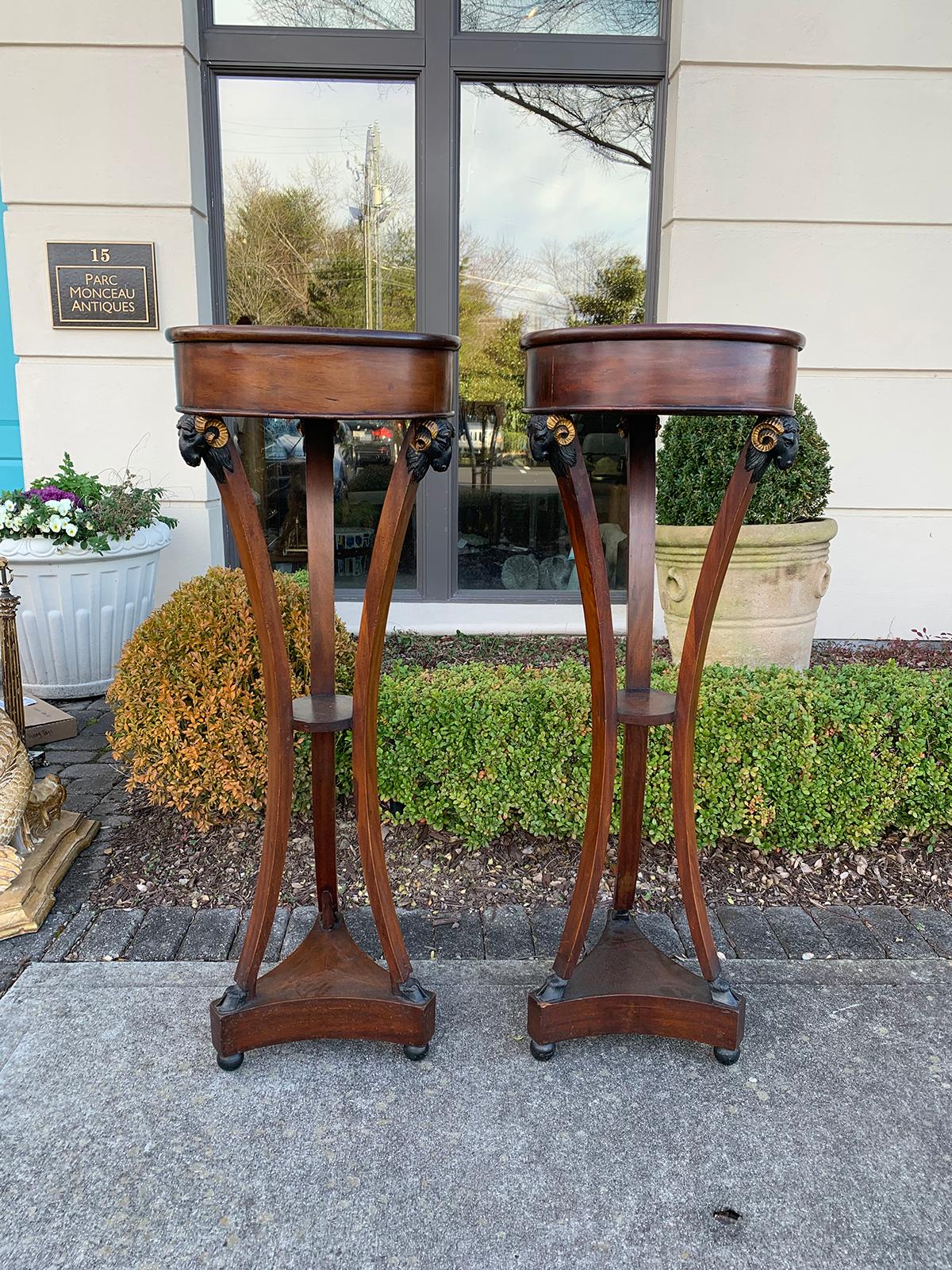 Pair early 19th century period Italian Directoire torchieres, circa 1820.