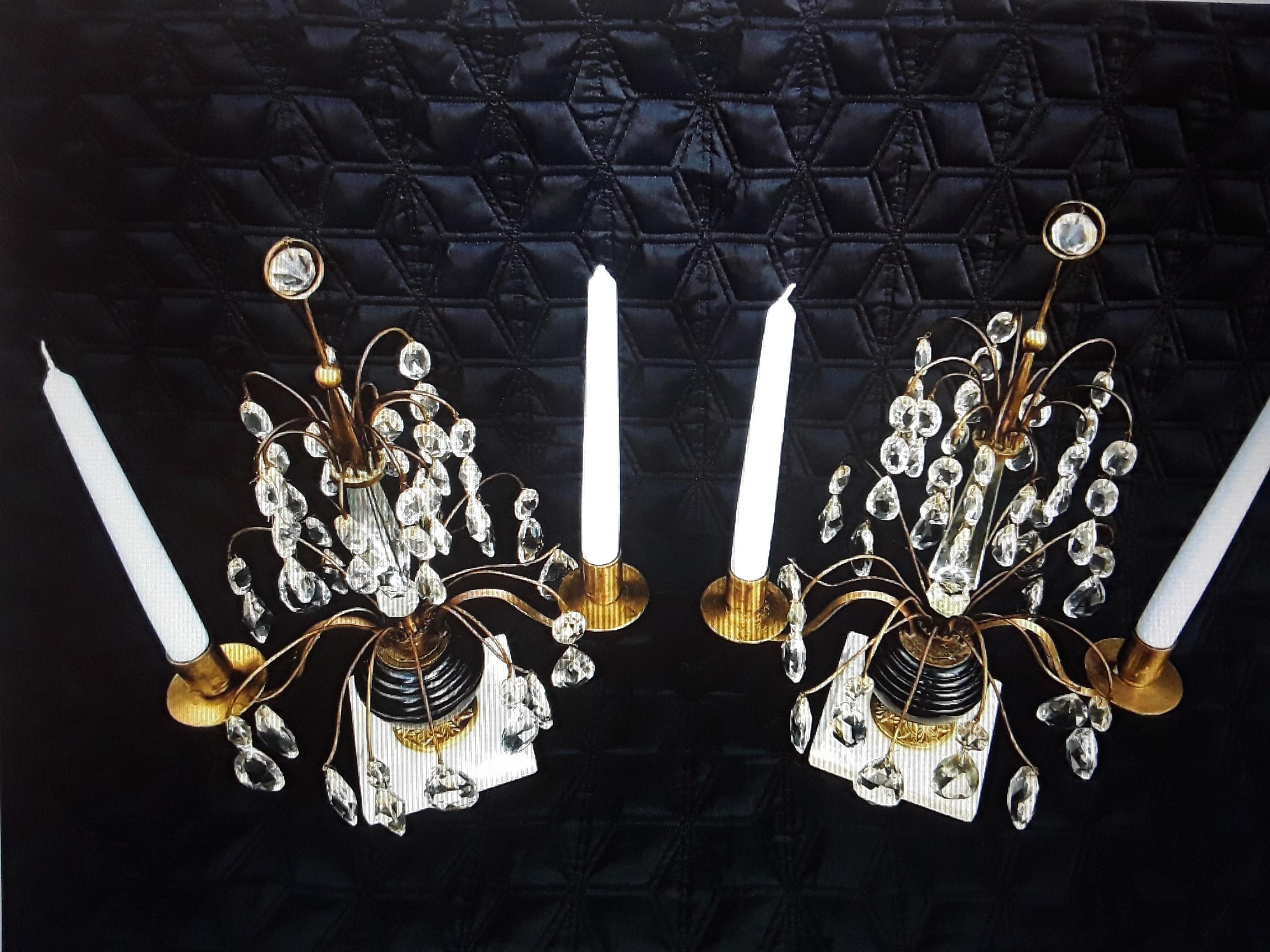 Pair Early 19thc Baltic Neoclassical style Ormolu w/ Cobalt Glass Candelabra For Sale 6