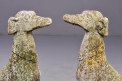 Pair of Early 20th Century French Whippet Dog Garden Statues