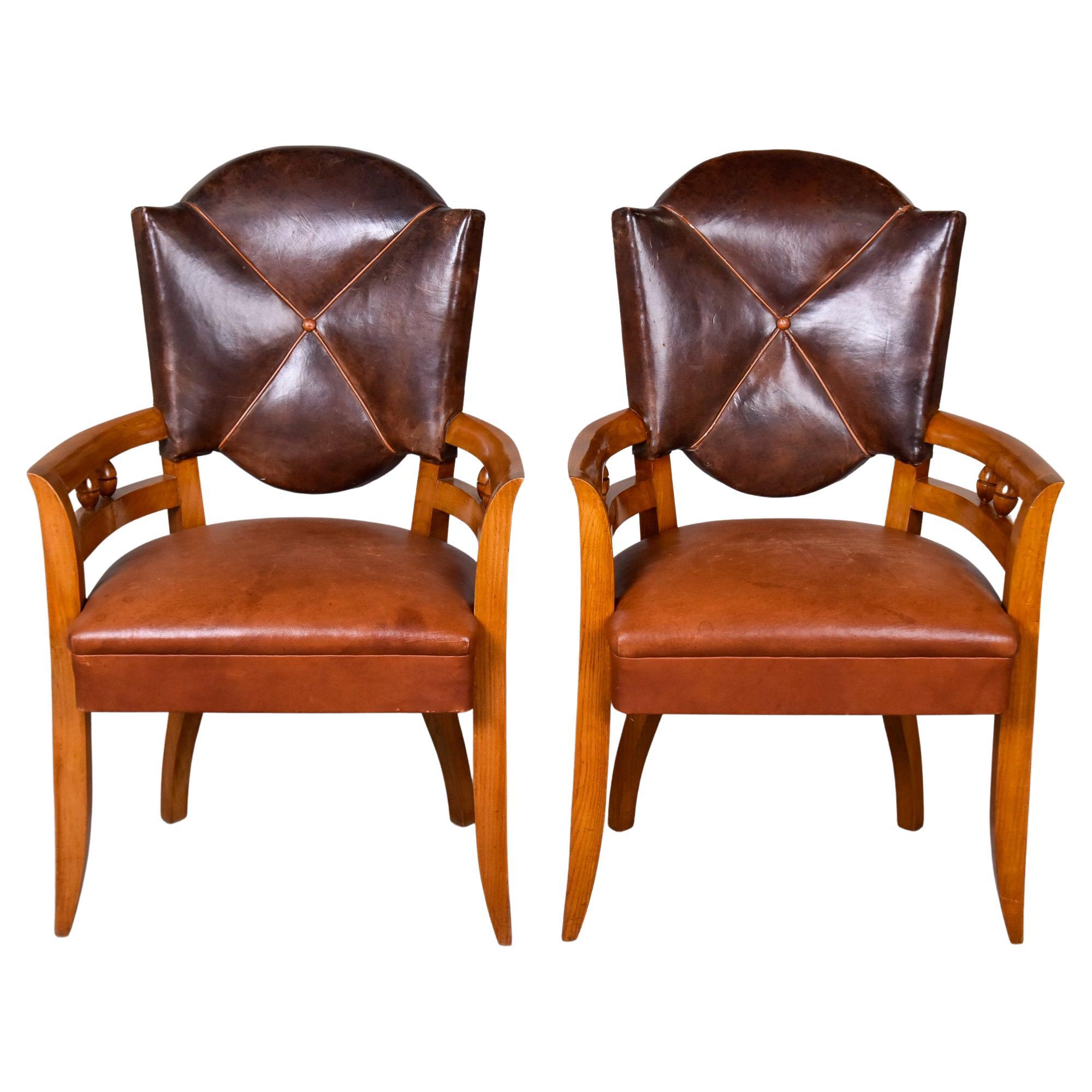 Pair of Early 20th Century Spanish Walnut Barley Twist Chairs with ...