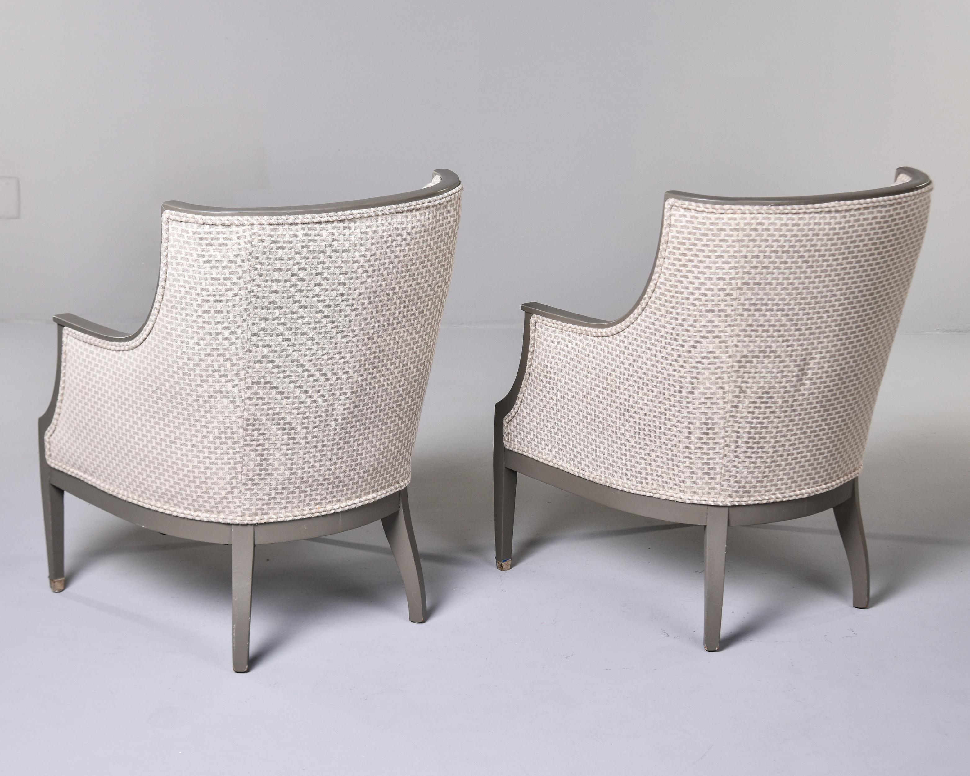 20th Century Pair Early 20th C Swedish Chairs With Painted Frames and New Upholstery For Sale