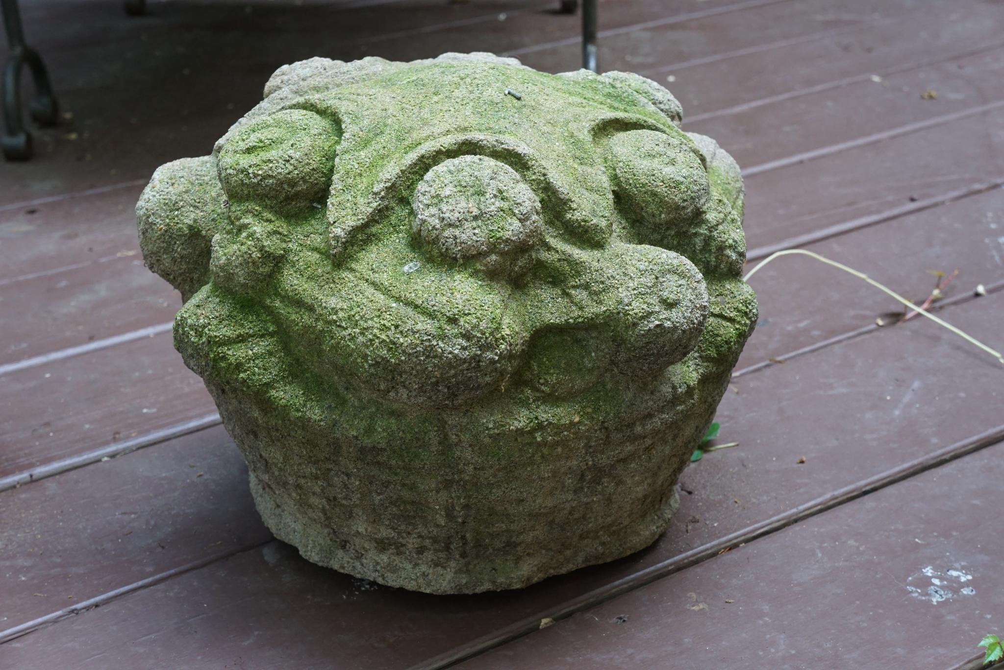 Pair Early 20th Century Cast Stone Fruit Baskets For Sale 1