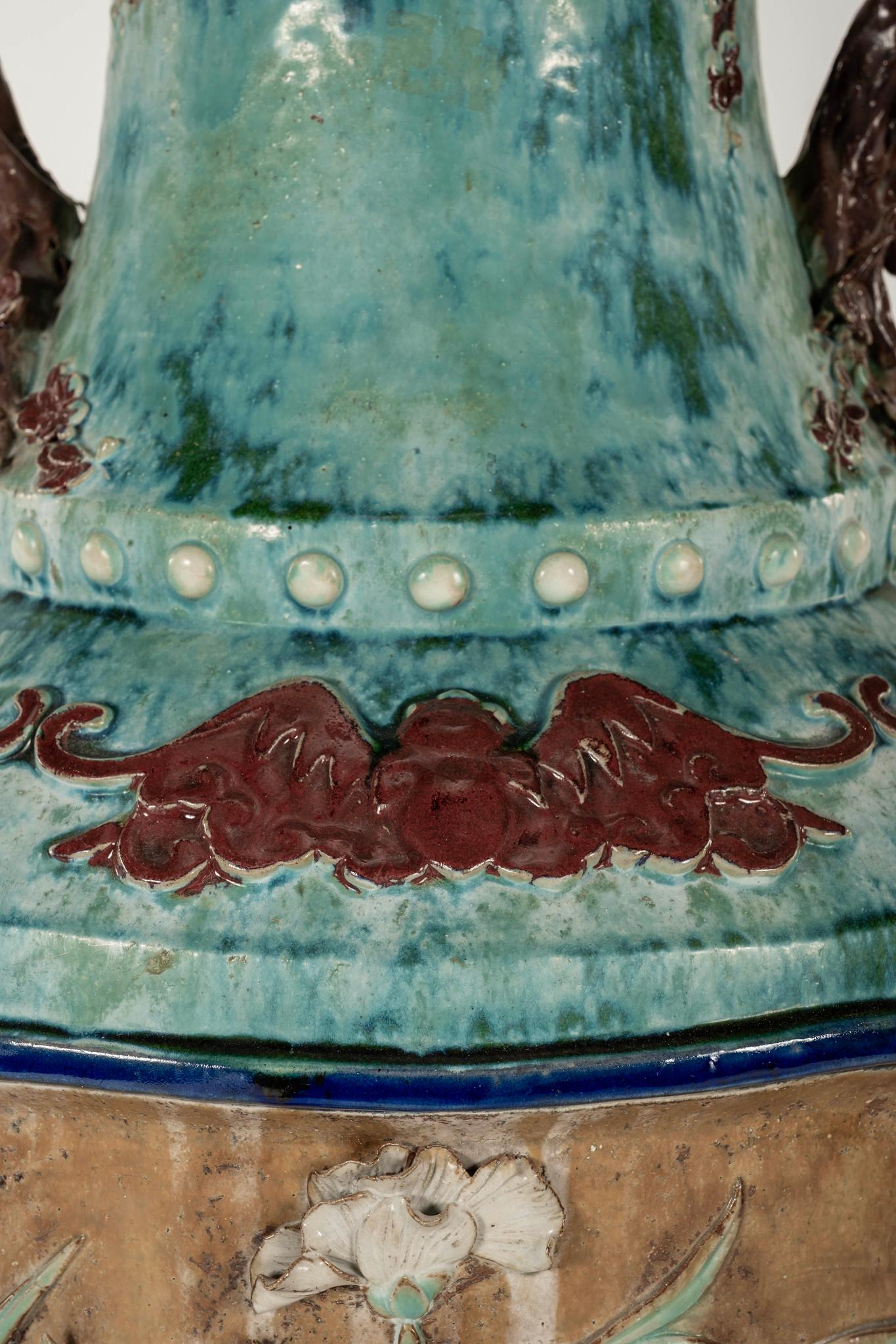 Poterie Paire de vases chinois Shiwan émaillés turquoise du début du 20e siècle en vente