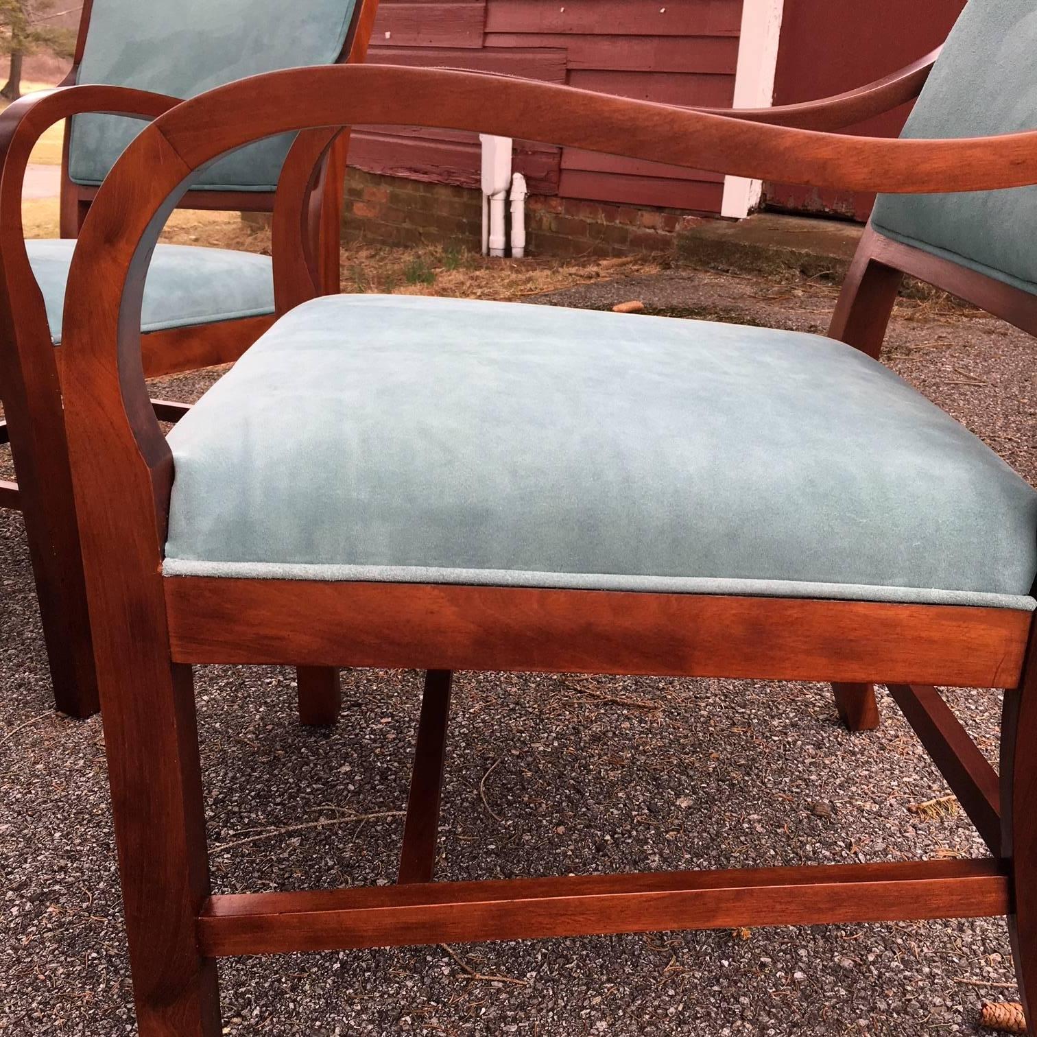 Pair Danish Modern Mahogany Armchairs In Excellent Condition In Garrison, NY