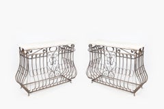 Pair early 20th Century Decorative Balconies Re-styled as Console Tables