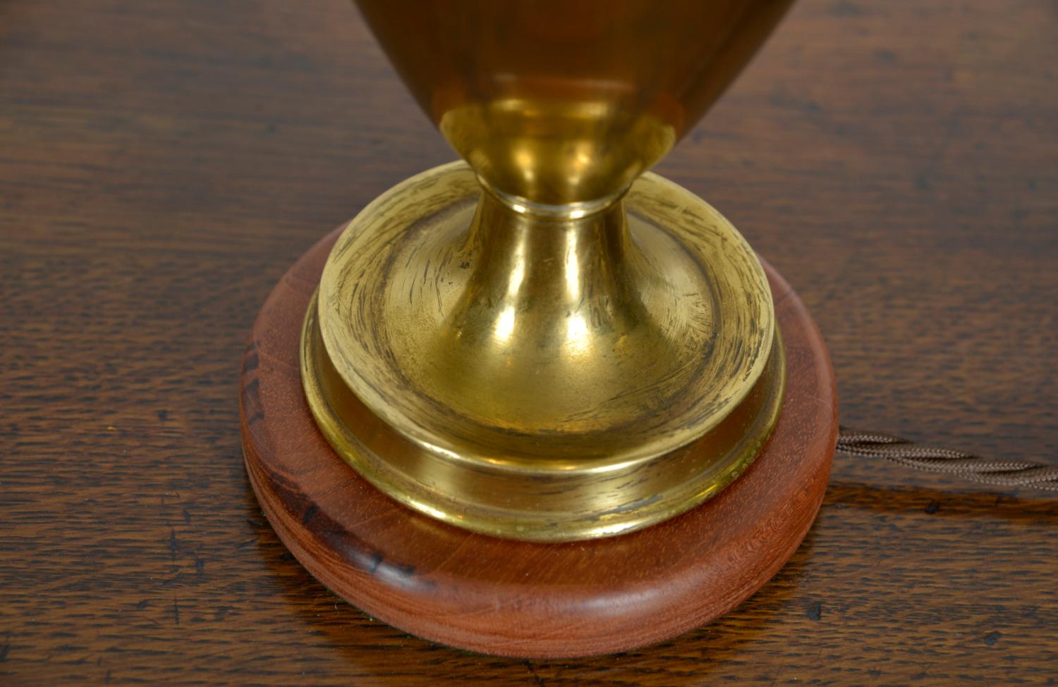 Pair Early 20th Century French Art Nouveau Style Brass Urn Vase Table Lamps For Sale 8