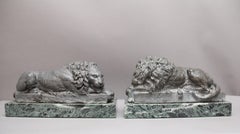 Pair early 20th Century grand tour models of the Canova Lions