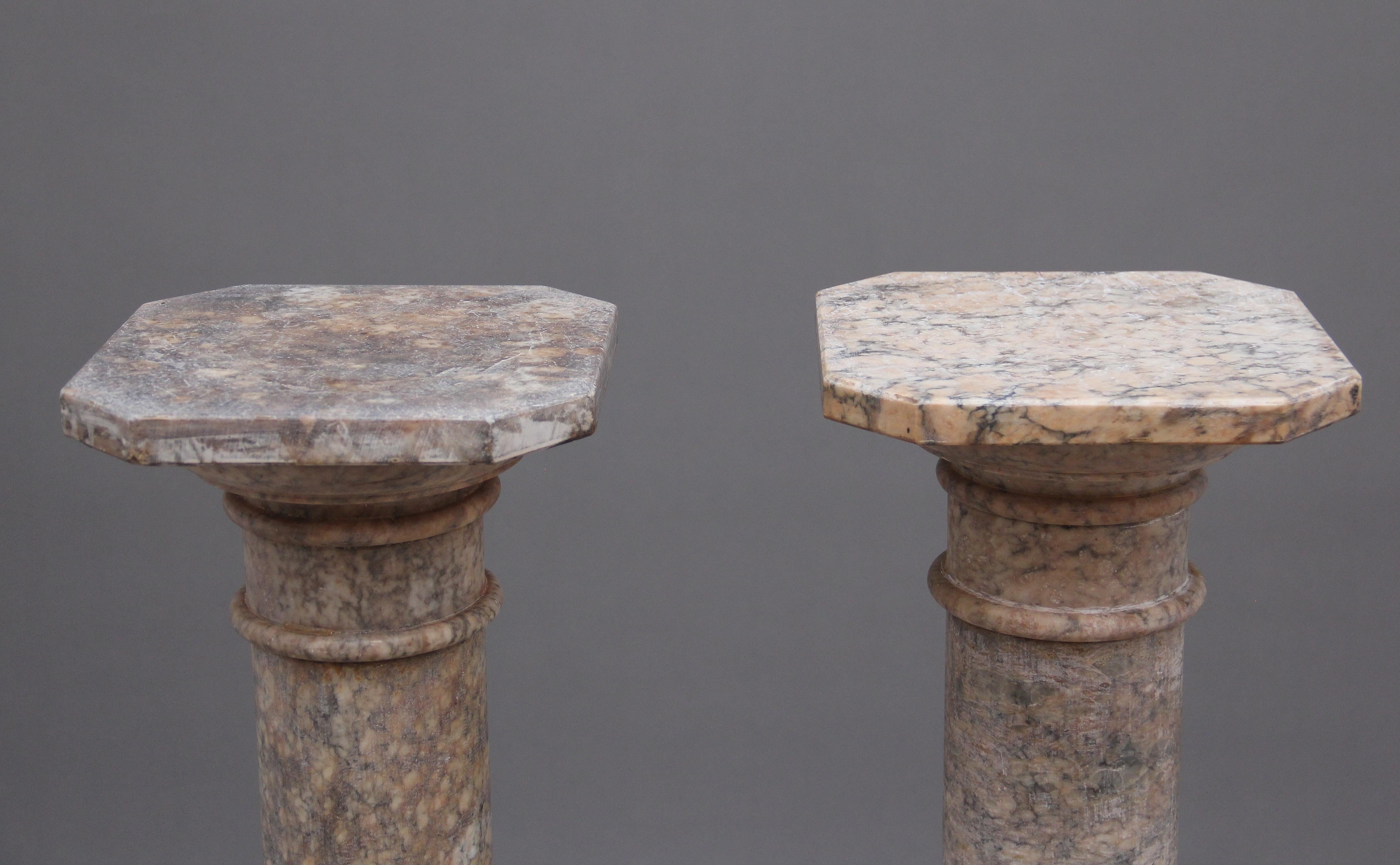 Pair Early 20th Century Italian Pedestal Columns In Good Condition For Sale In Martlesham, GB